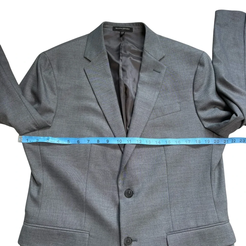 Banana Republic Mens 42R Slim Fit Gray Blazer Suit Jacket‎ Sport Coat Stretch